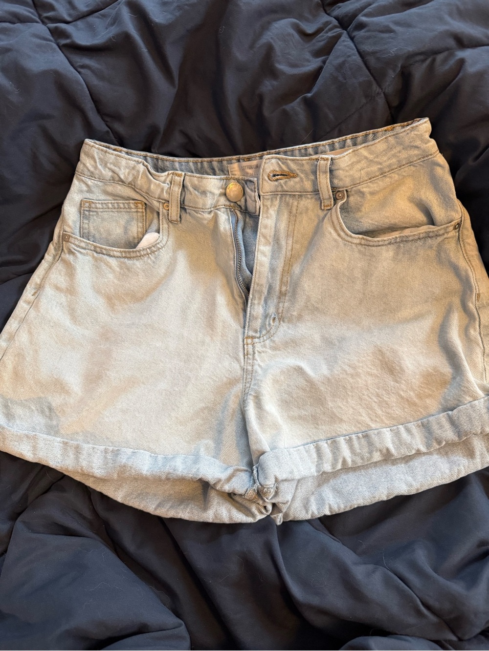 Cotton On Light Blue Rolled-Hem Denim Shorts